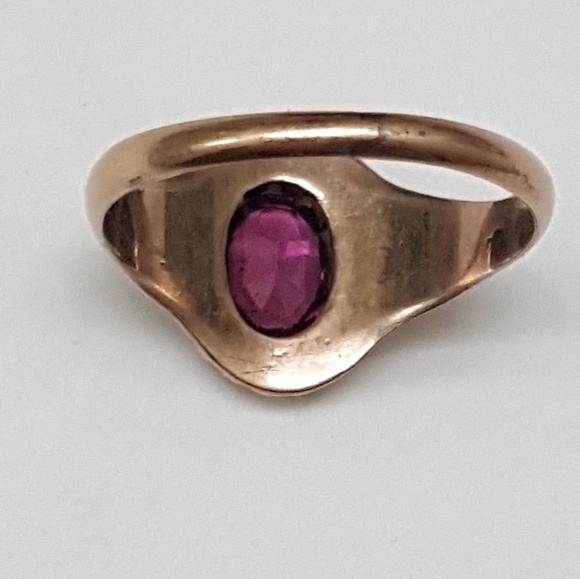 12k gold genuine amethyst seed  pearl enamel ring main image 2